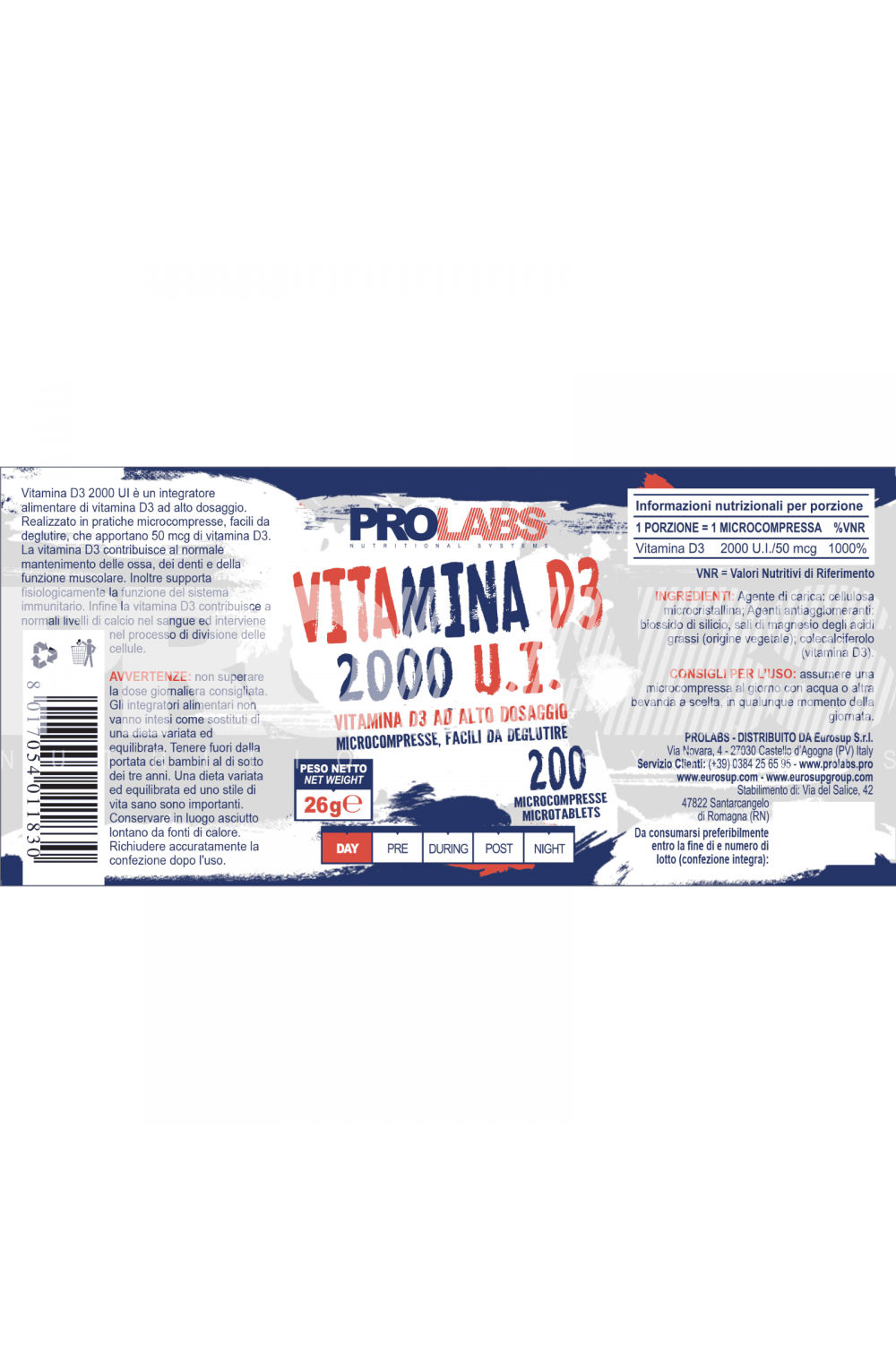 PROLABS Vitamina D3 2000 UI 200 cpr