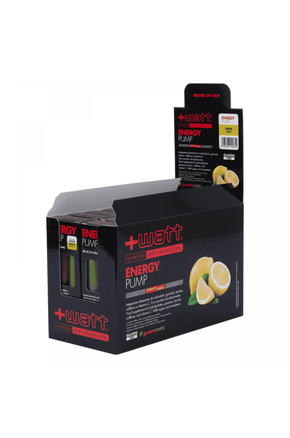 +Watt Energy Pump Box 16 Astucci integratore con taurina e guarana