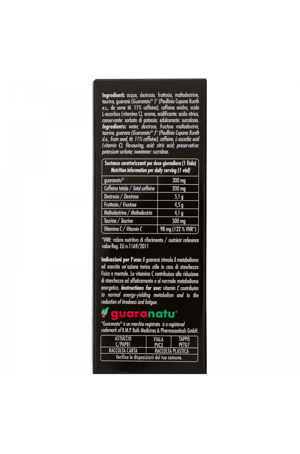 +Watt Energy Pump Box 16 Astucci integratore con taurina e guarana