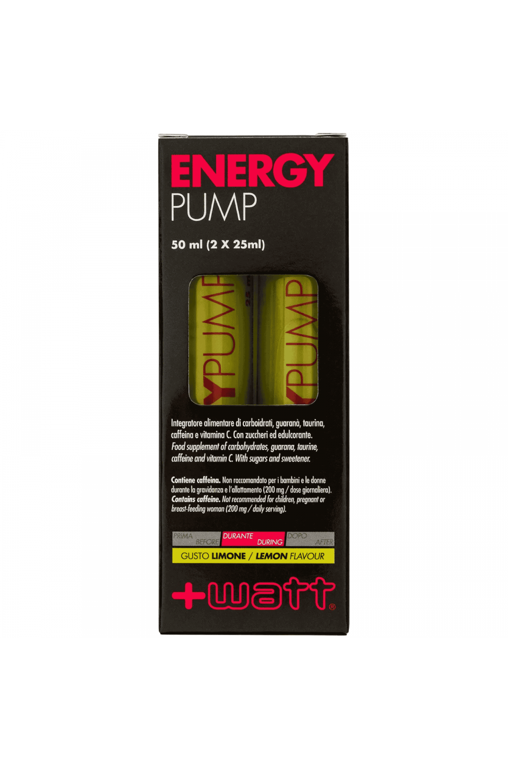 +Watt Energy Pump Box 1 Astuccio integratore con taurina e guarana