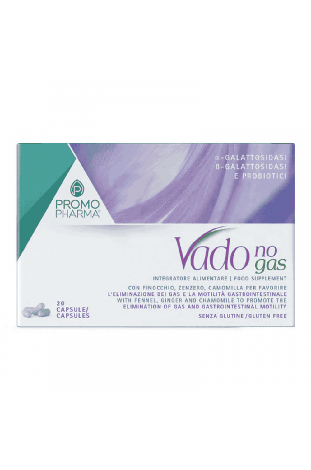 PromoPharma Vado No Gas 20 cpr Integratore per eliminare gas Intestinale