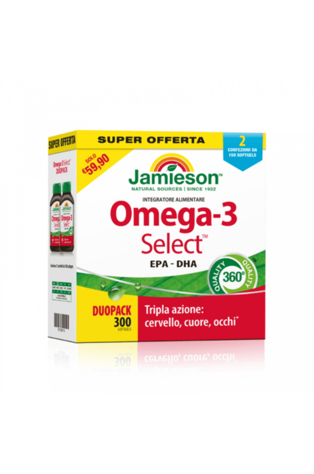 Jamieson Omega 3 select 300 softgel Duopack con portapillole