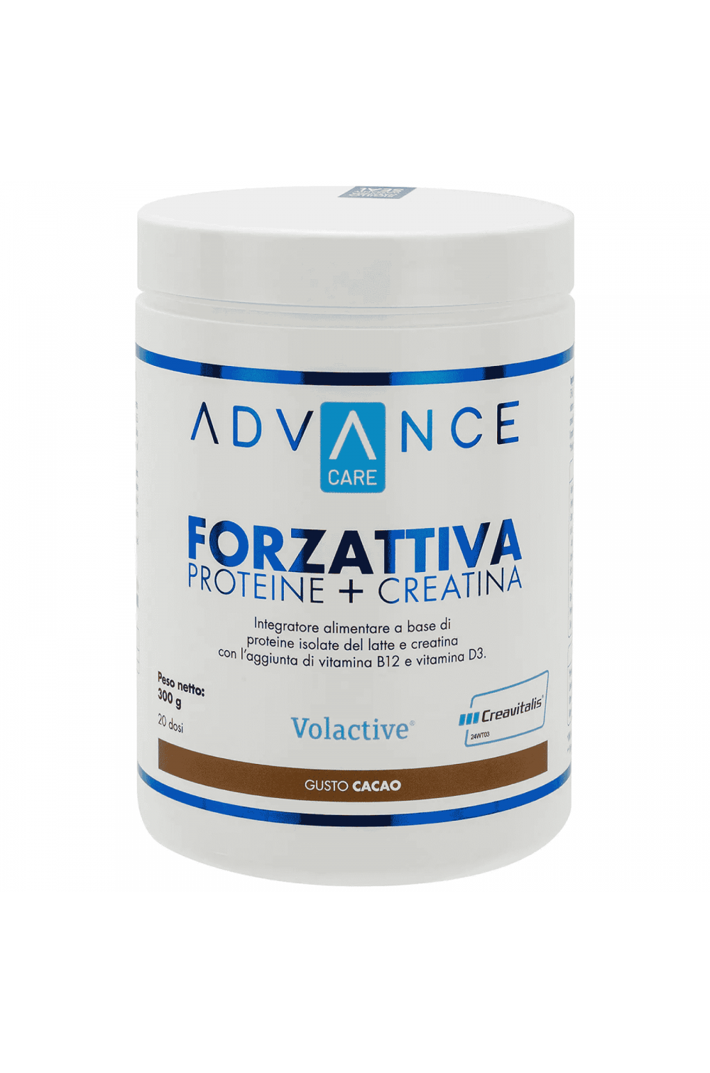 +Watt FORZATTIVA Proteine + Creatina Creavitalis 300 gr con Vitamina B12 e D3