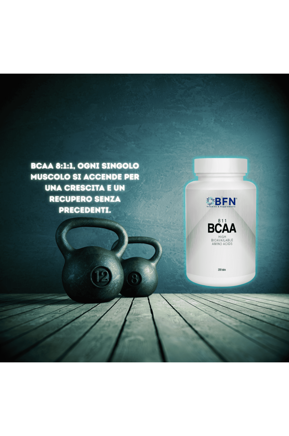 BFN Vitamins & Supplements Bcaa 8:1:1 Aminoacidi con vitamina B1 e B6 200 cpr