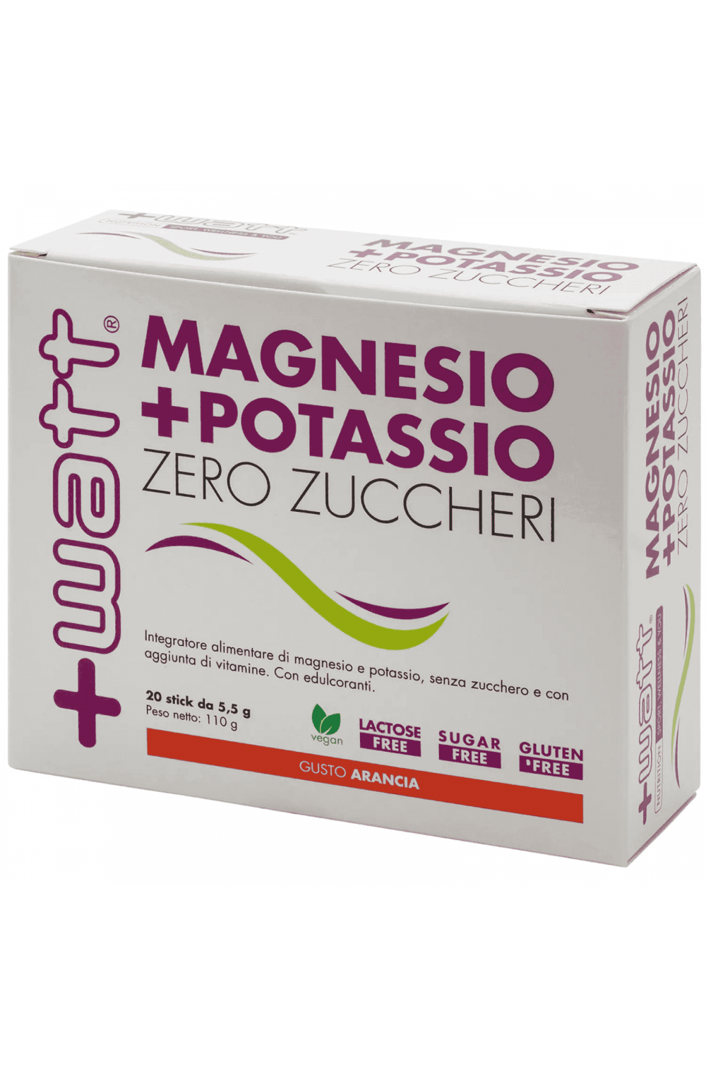 +Watt Magnesio + Potassio Zero Zuccheri 30 Stick da 5,5 gr