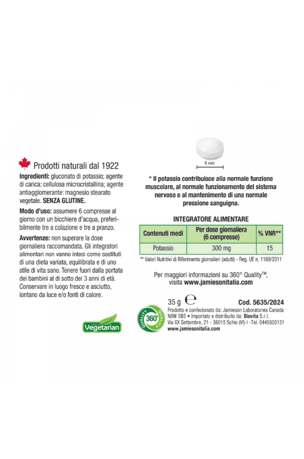Jamieson Potassio 100 cpr