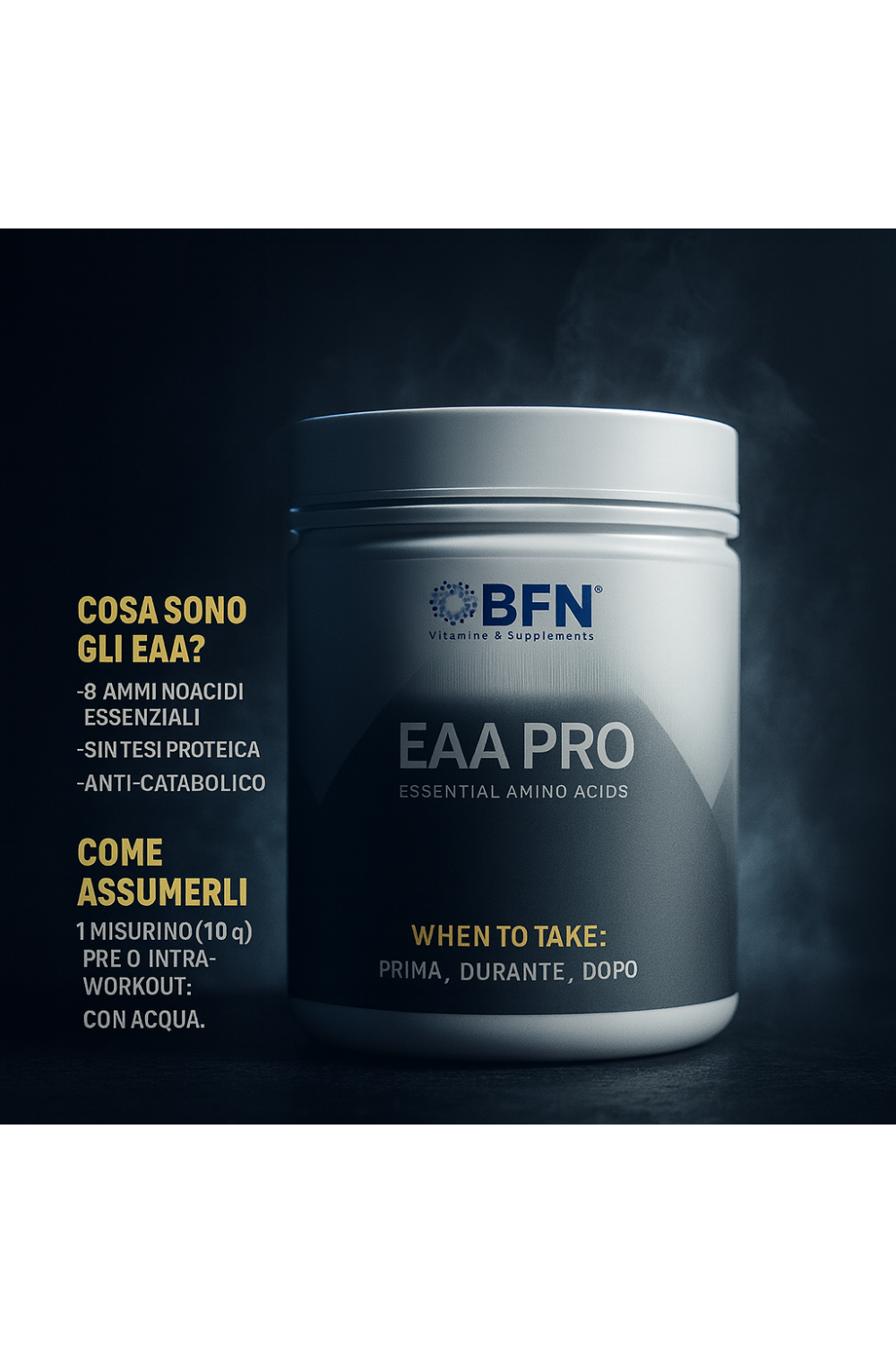 BFN Vitamins & Supplements EAA Pro 450gr Aminoacidi Essenziali in polvere con BCAA 8:1:1 e Taurina