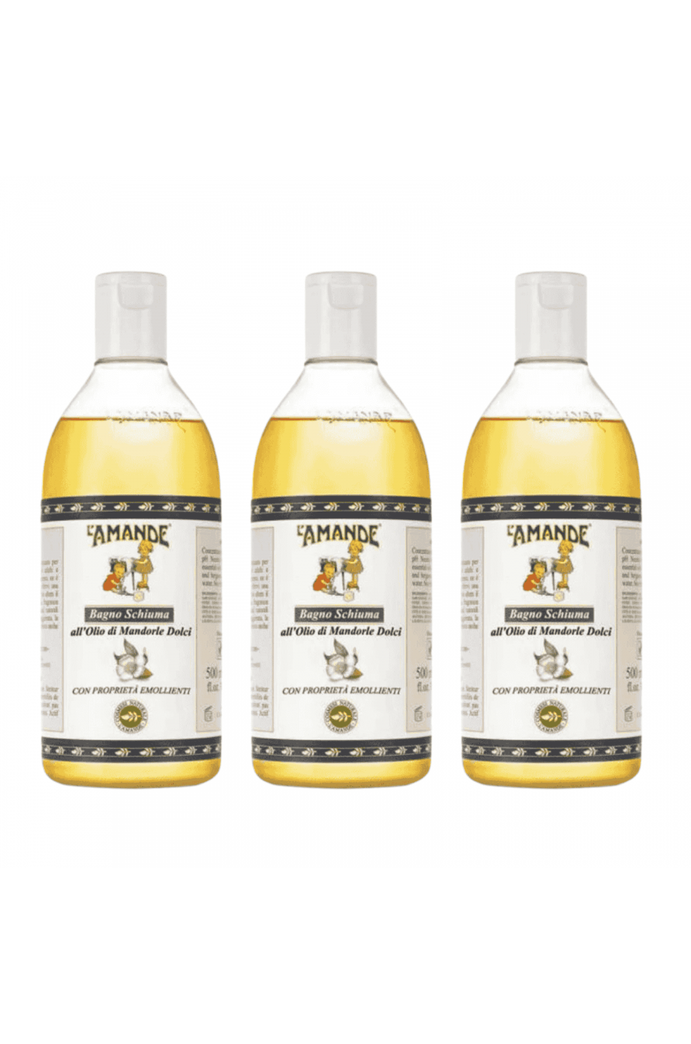 L'Amande Bagno Schiuma all’Olio di Mandorle Dolci 3X500 ml