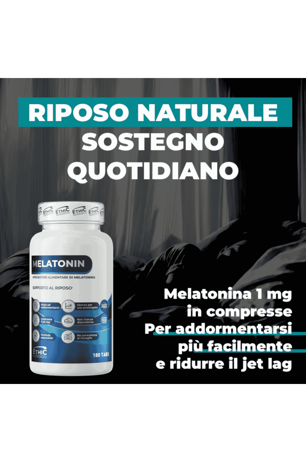 EthicSport Melatonin 180 cpr Melatonina