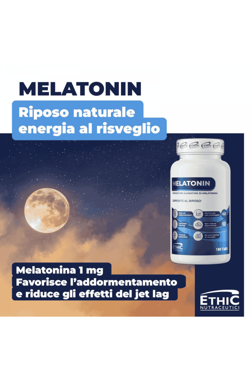 EthicSport Melatonin 180 cpr Melatonina