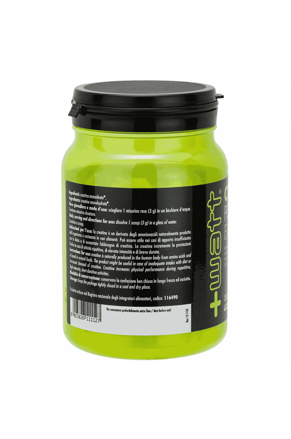 +Watt Creatina+ Extragold 350 GR Creapure integratore alimentare di creatina monoidrato. GLUTEN FREE.