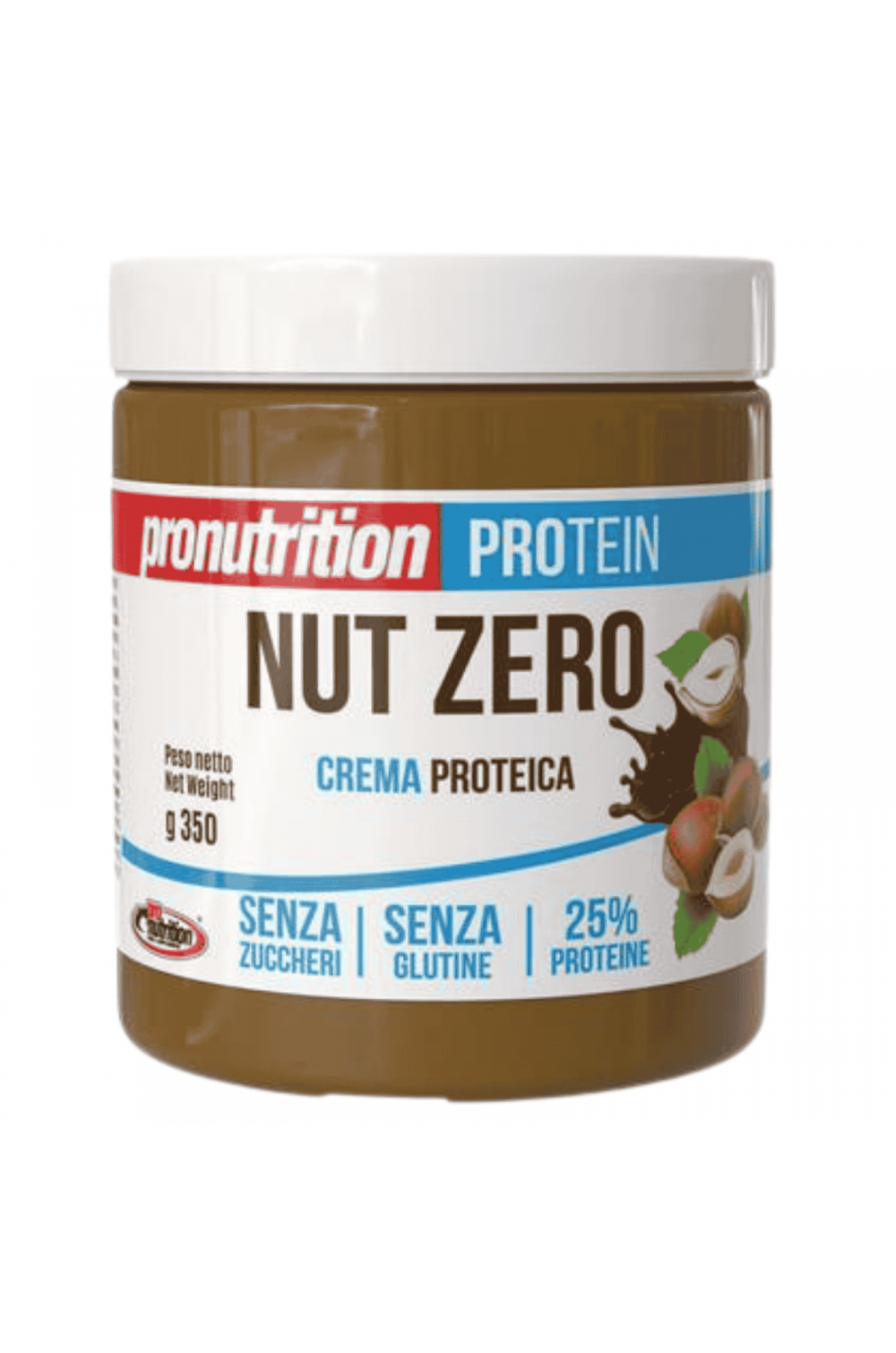 Pronutrition Nut Zero Fondente Zero 350 g Crema spalmabile alle Nocciole 25% Proteine