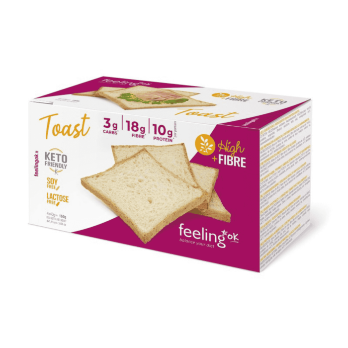 Feeling OK Toast Natural protein 4X40g Low Carb Keto Diet Tostate