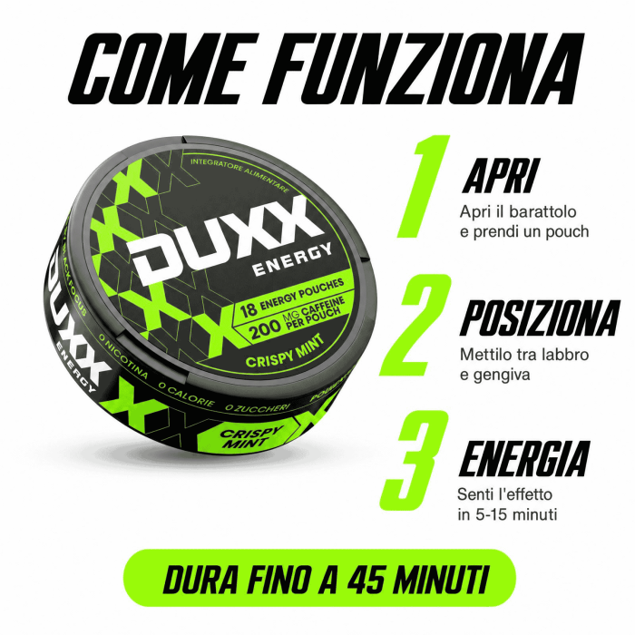 Black Focus Duxx Energy 200 mg di caffeina 18 pouches