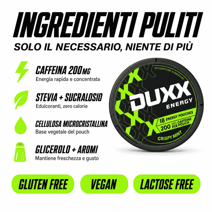 Black Focus Duxx Energy 200 mg di caffeina 18 pouches