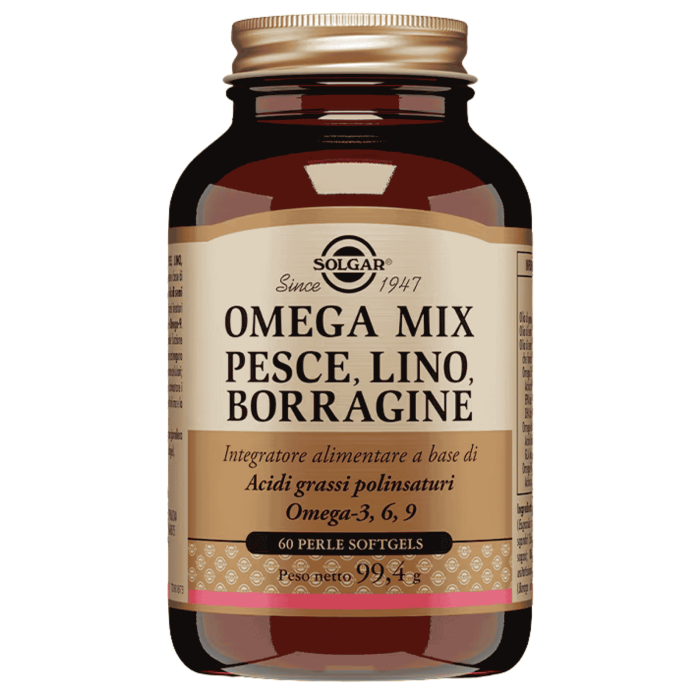 Solgar Omega Mix Pesce lino Borragine Omega 3 6 9 60 perle