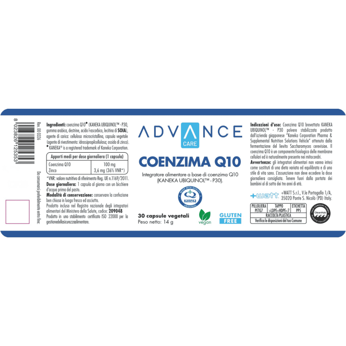 +Watt Advance Coenzima Q10 30 cps