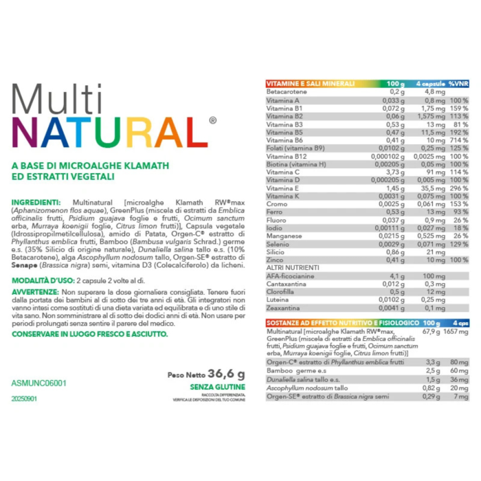 Nutrigea MultiNatural 60 Cps Multivitaminico