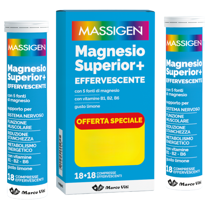 Massigen Magnesio Superior+ Effervescente 18+18 compresse