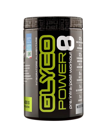 Net Integratori Glyco Power 8 pre intra Post workout 430 gr Gusto Neutro