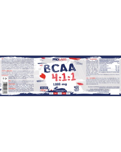 Prolabs BCAA 4:1:1 400 compresse Aminoacidi Ramificati con Vitamina B