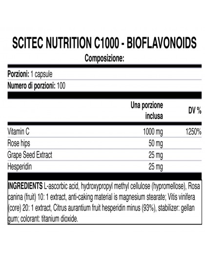 Scitec Nutrition Vitamina C 1000+ Bioflavonoids 100 cps