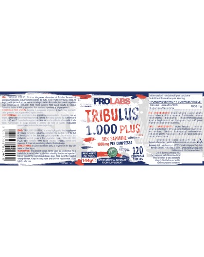 Prolabs Tribulus 1000  Plus 120 cpr Tribulus Terrestris Tonico