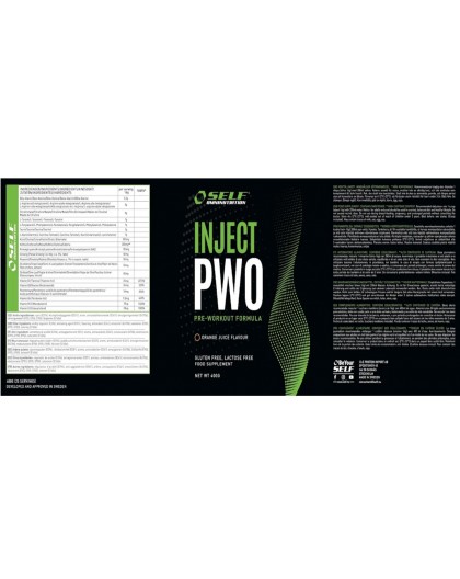 Self Inject 400 gr Pre Workout con Citrullina, Arginina AAKG, Beta alanina e caffeina