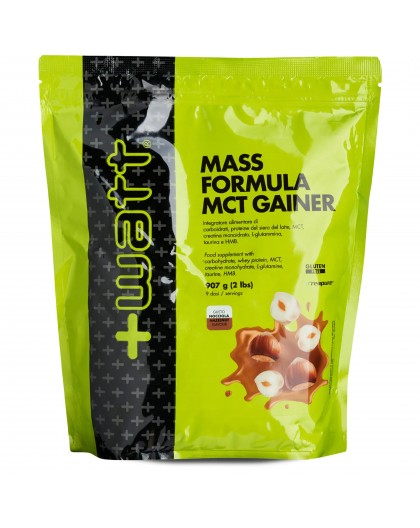 +Watt Mass Formula 907 gr. gainer di Proteine+BCAA+Creatina+Taurina+Glutammina