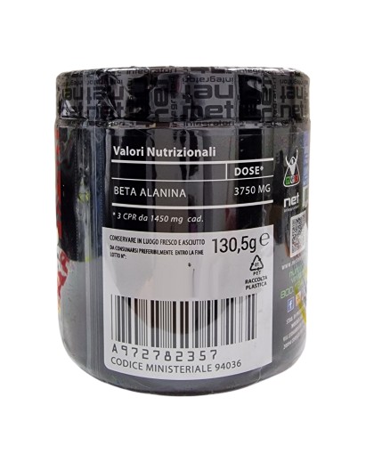 Net integratori Beta Alanine 1250 per acido lattico 90 cpr