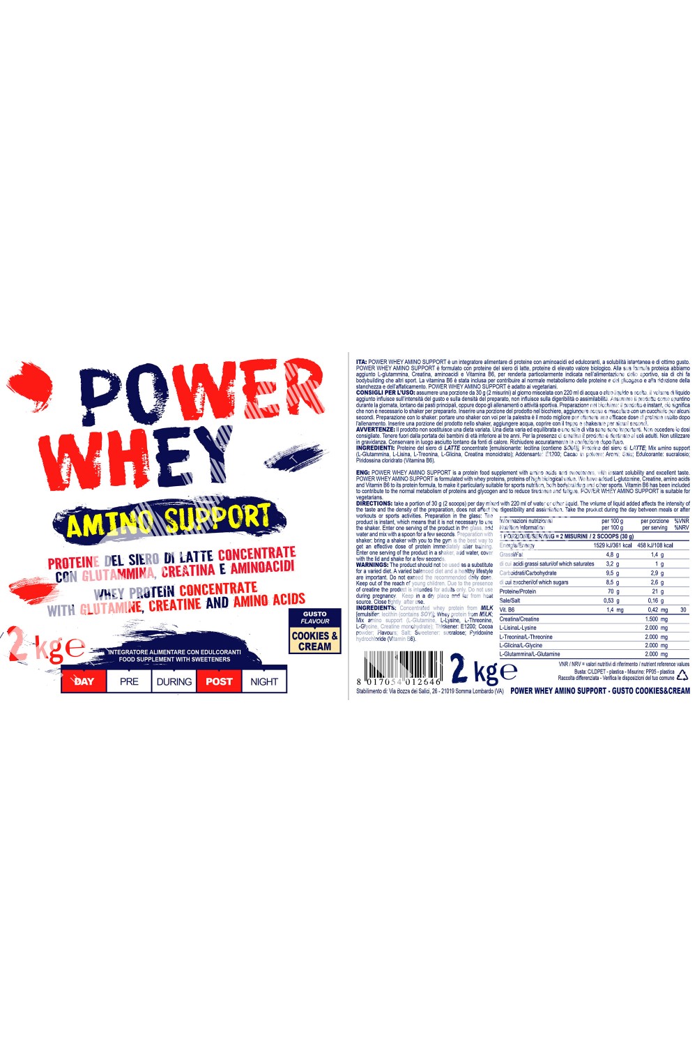Prolabs Power Whey Amino Support 2 Kg - Compralosubito24.it