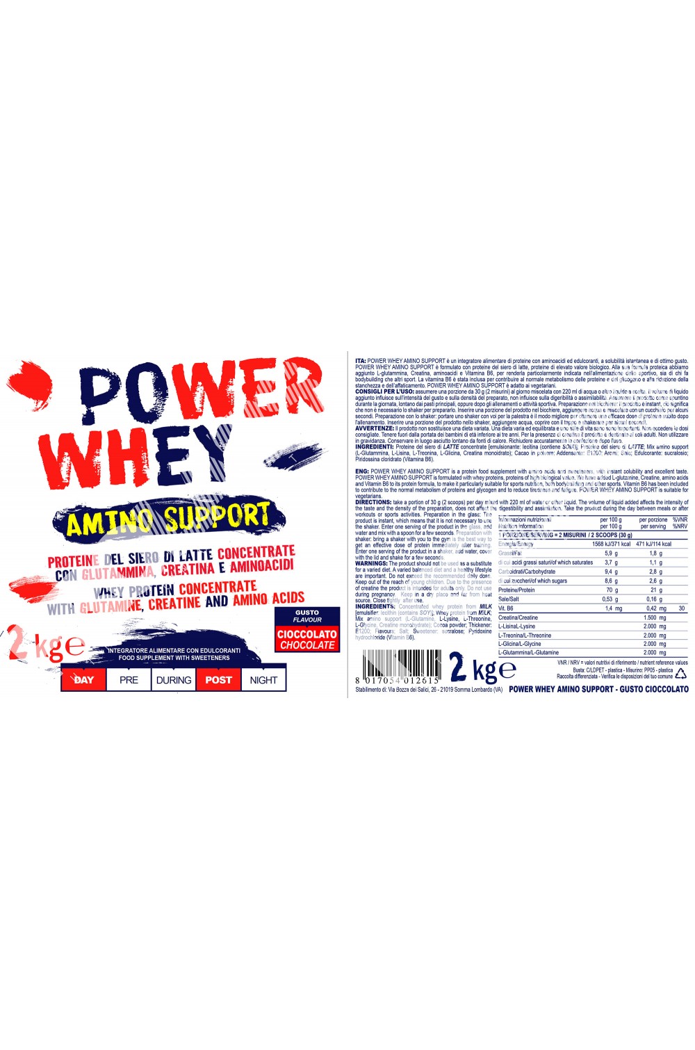 Prolabs Power Whey Amino Support 2 Kg - Compralosubito24.it