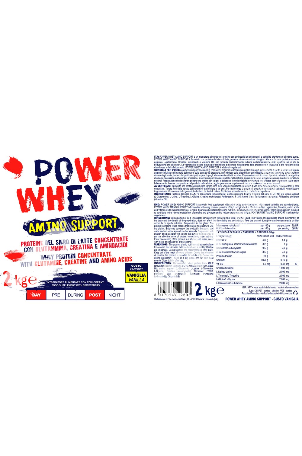 Prolabs Power Whey Amino Support 2 Kg - Compralosubito24.it