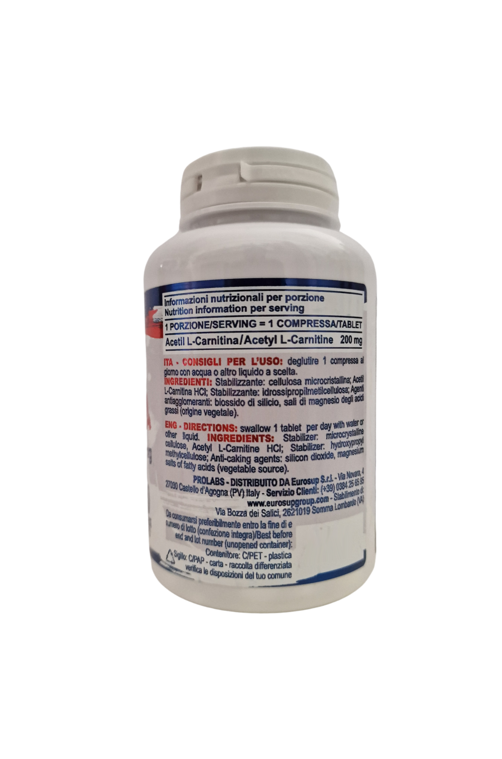 PROLABS Acetil L-Carnitina 200 cps da 200 mg. Carnitina Brucia Grassi Dimagrante
