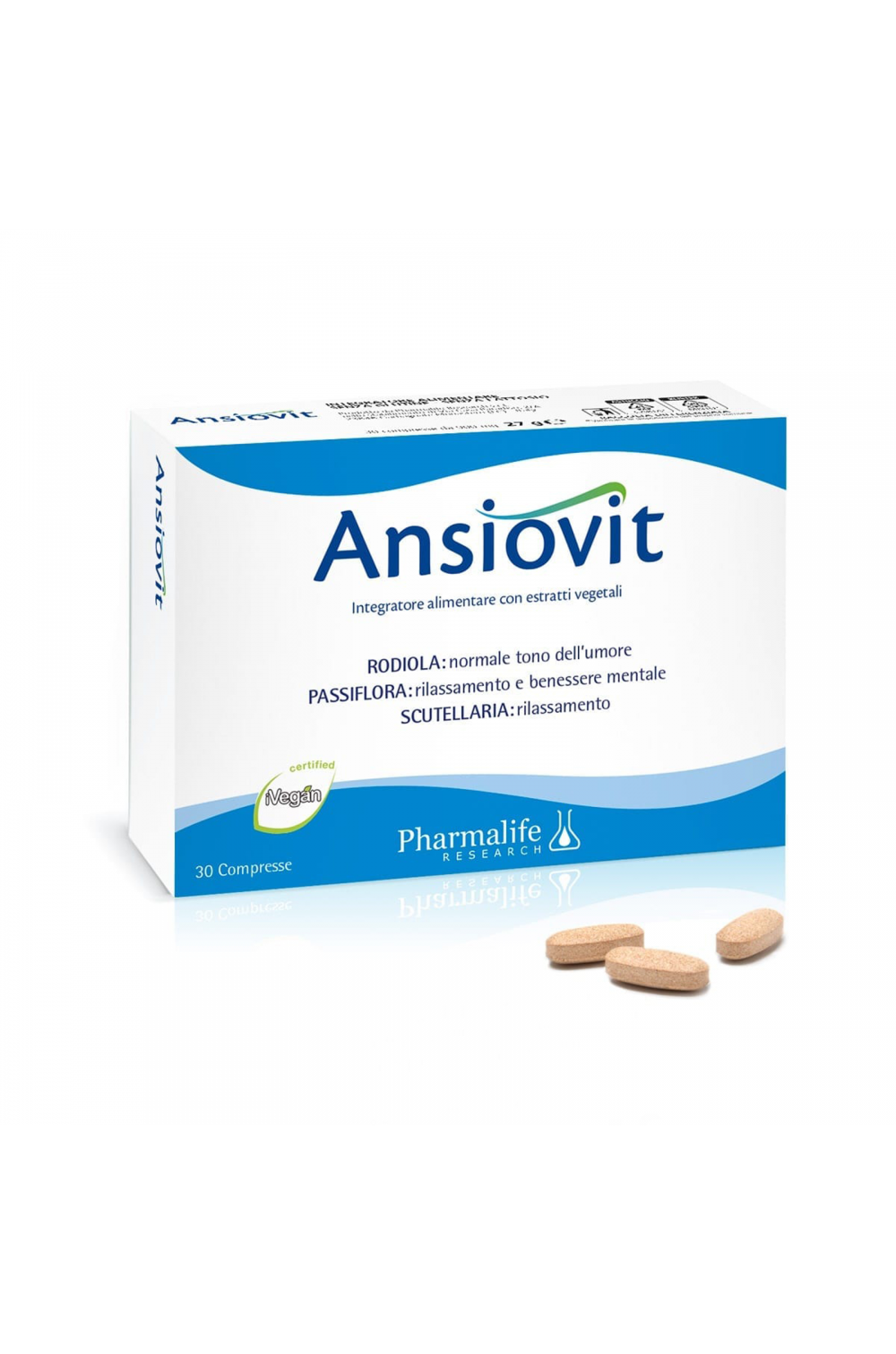 Pharmalife Research Ansiovit 30 cpr con Rodiola Passiflora e Scutellaria
