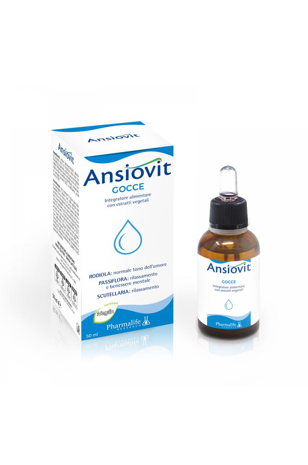 Pharmalife Research Ansiovit gocce 50 ml con Rodiola Passiflora e Scutellaria
