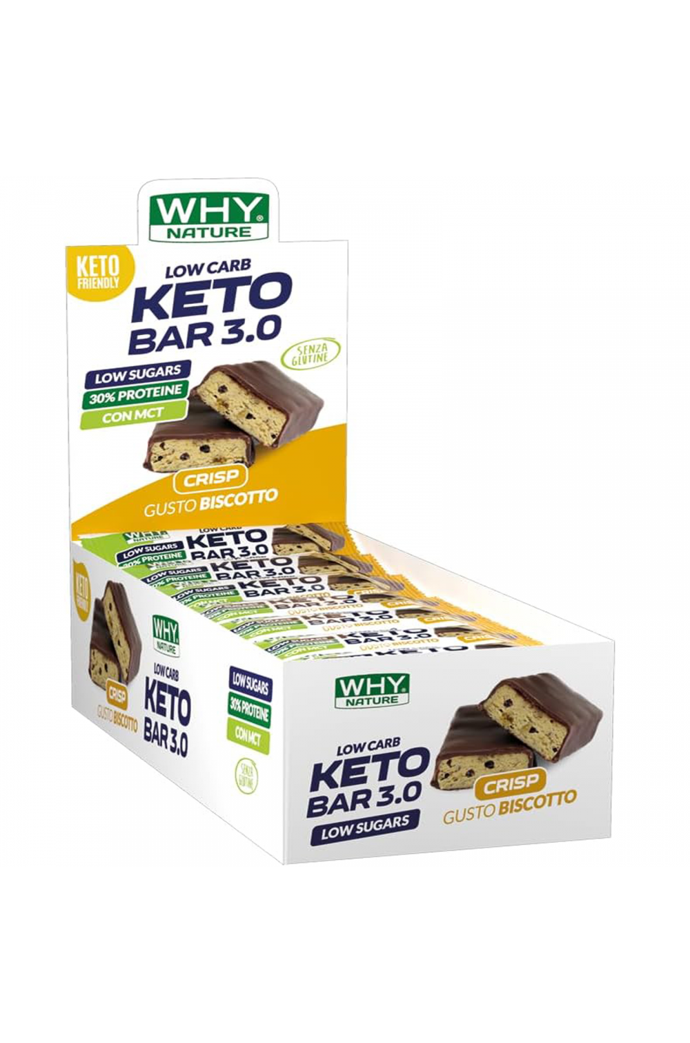 WHY Nature Keto Bar 28 Barrette Proteiche da 30 gr. Dieta Chetogenica