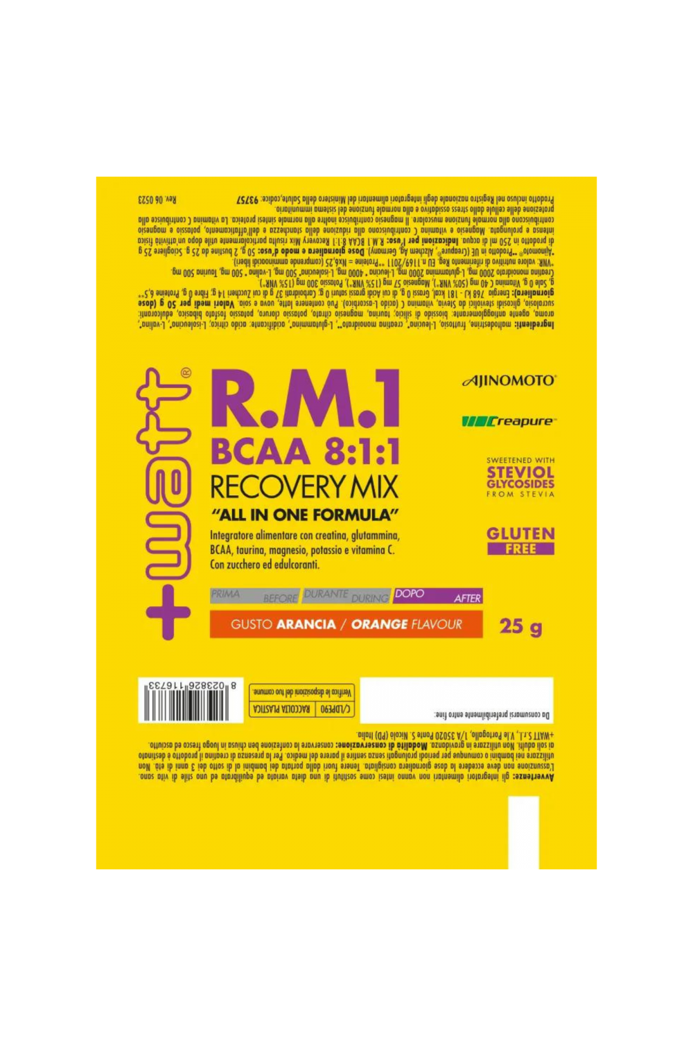 Watt R.M.1 Recovery Mix BCAA 8:1:1 1 Bustina da 25 gr Aminoacidi Ramificati