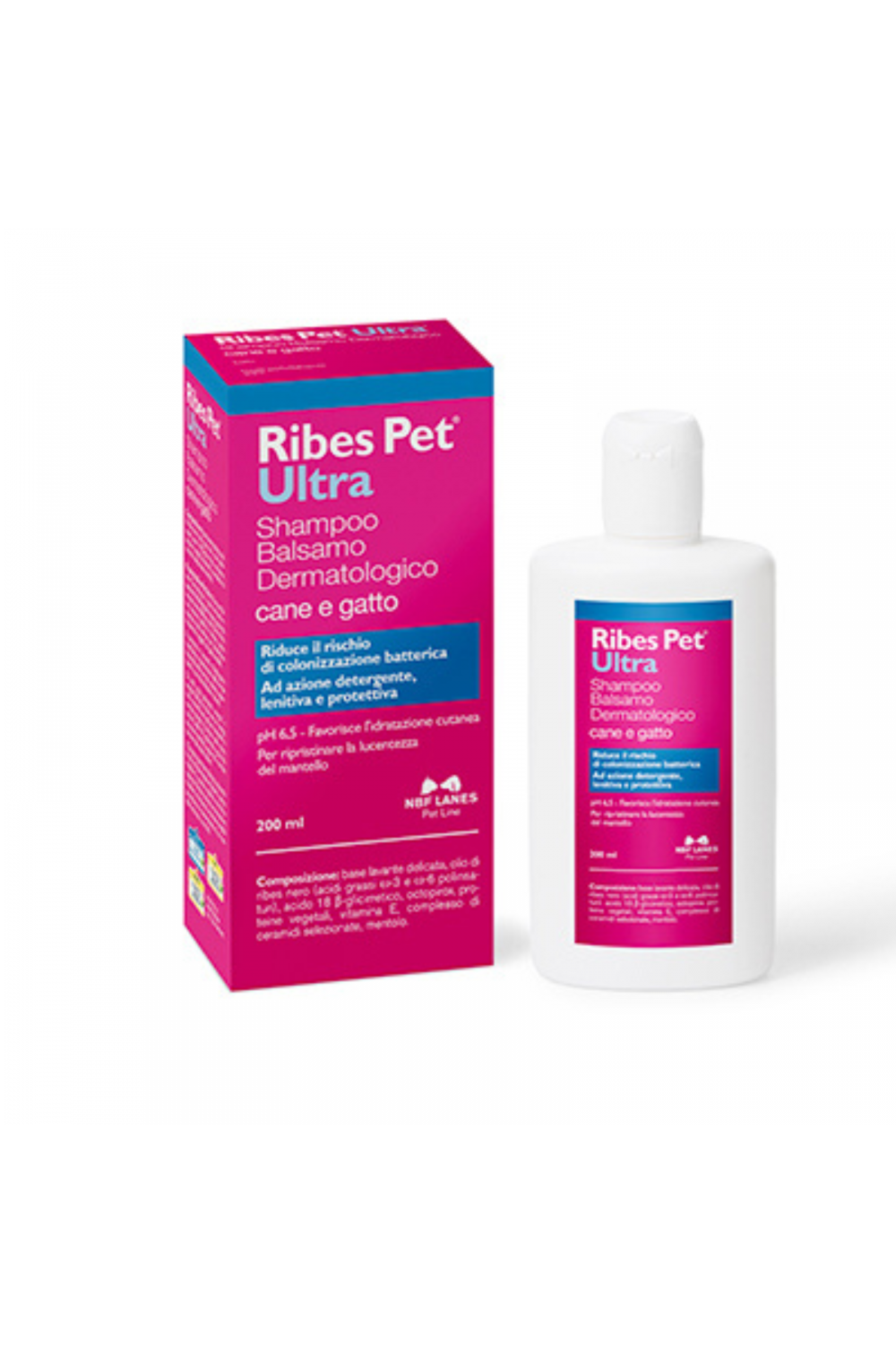 NBF LANES Ribes Pet Ultra Shampoo Balsamo Cane e Gatto 200 ml