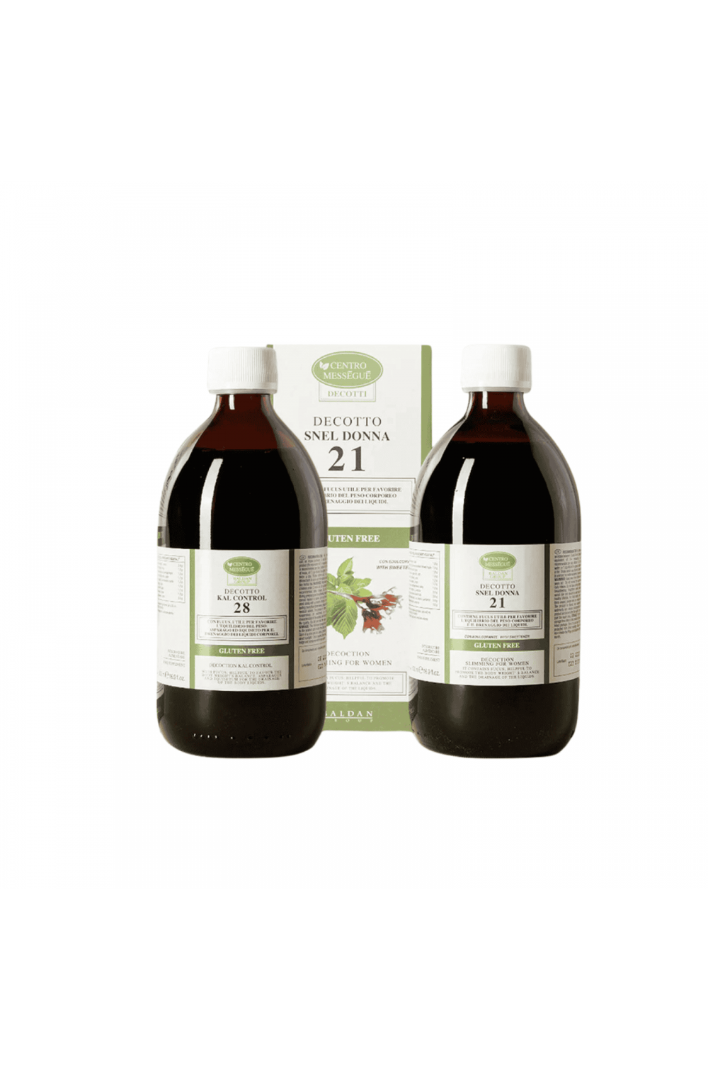 Pacco Snellente Decotto 21 Decotto 28 500 ml Senza Glutine Kit Slim Centro Messegue