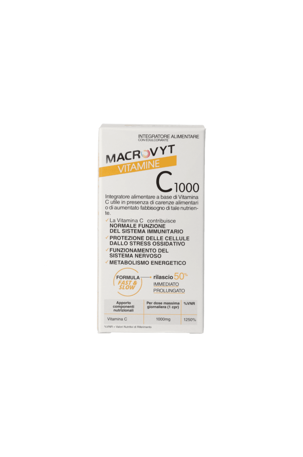 Vitamina C 1000 orosolubile masticabile 30 cpr da 1,4g lento rilascio