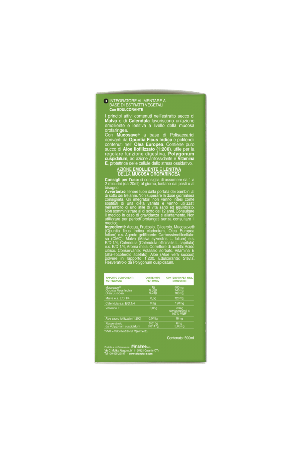 Reflumil Save 500 ml Alta Natura Azione emoliente e lenitiva