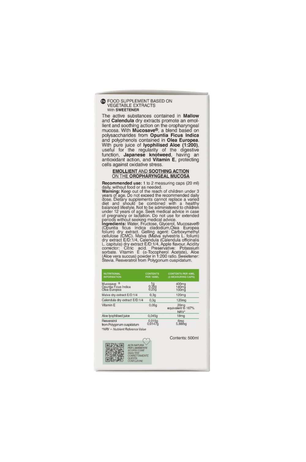 Reflumil Save 500 ml Alta Natura Azione emoliente e lenitiva