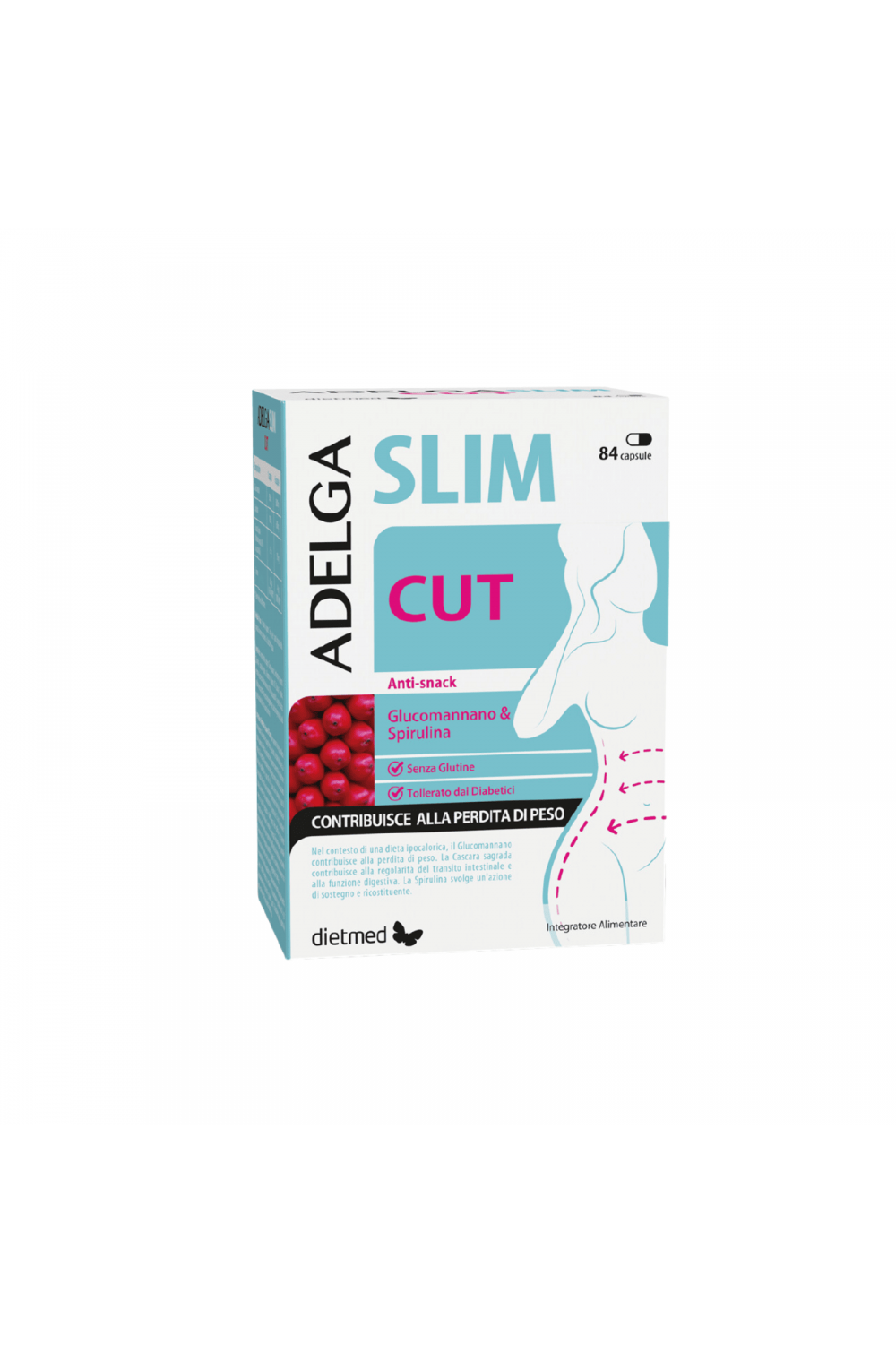 DietMed Adelga Slim Cut 84 Capsule Integratore con glucomannano e spirulina